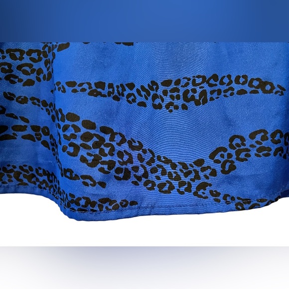 Kensie Size Medium Animal Print Round Neck Sleeveless Midi Dress Elastic Waist - Picture 9 of 10